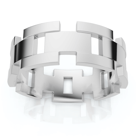 Men's Calvin 8mm Interlocked Wedding Band 10k Gold Band