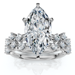 Certified 3 1/2Ct Marquise Diamond Bridal Set 14k Gold or Platinum Lab Grown