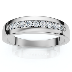 Men's 1/4Ct Polished Diamond Wedding Ring Lab Grown