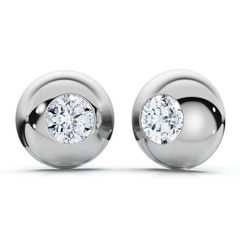 2Ct TW Diamond Button Studs 14k Gold Lab Grown
