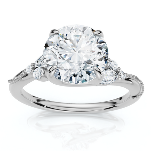 Certified 2.10Ct Camellia Diamond Engagement Ring 14k Gold or Platinum Lab Grown