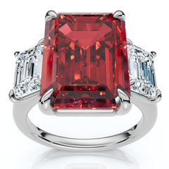 13Ct Ruby & Diamond Ring 14k Gold or Platinum Lab Grown
