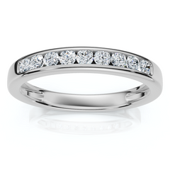 1/4Ct Diamond Channel Set Wedding Stackable Band 14k Gold or Platinum Lab Grown