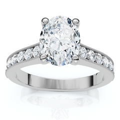 1 1/3Ct Oval Diamond Engagement Ring 14k Gold or Platinum Lab Grown