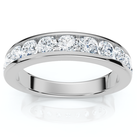 1Ct Channel Set Diamond Wedding Ring 14k Gold or Platinum Lab Grown EF/VS