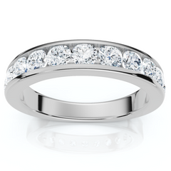 1Ct Channel Set Diamond Wedding Ring 14k Gold or Platinum Lab Grown EF/VS