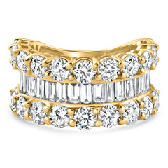 7.50Ct Wide Diamond Ring Stackable Anniversary Ring Yellow Gold Lab Grown