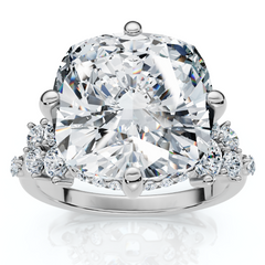 Certified 5 1/2Ct Muse Cushion Diamond Engagement Ring 14k Gold or Pt Lab Grown