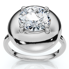 2Ct Diamond Bezel Stackable Button Engagement Ring Lab Grown