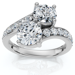 2.40Ct Forever Us 2-Stone Diamond Ring 14k Gold Lab Grown EF/VS