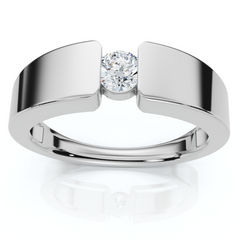 Men's 1/4Ct Diamond Solitaire Wedding/Anniversary Ring 14k Gold or Pt Lab Grown