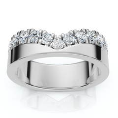 3/4Ct Diamond Kai Wedding Stackable Guard Ring 14k Gold or Platinum Lab Grown