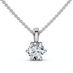 1/4Ct Round Solitaire Brilliant Cut Lab Grown Diamond Pendant 18" Necklace EF/VS