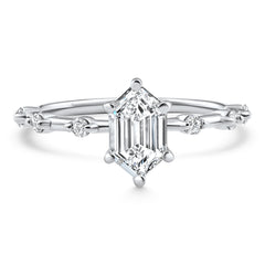 Certified 1 1/3Ct Hexagon Diamond Jamie Engagement Ring 14k Gold Lab Grown