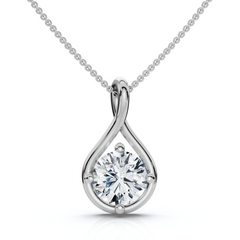 1Ct Diamond Infinity Pendant 14k Gold Necklace 18" Lab Grown EF/VS