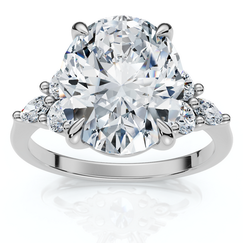 Certified 3 1/3Ct Versailles Oval Engagement Ring 14k Gold or Platinum Lab Grown