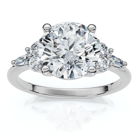 Certified 2 1/10Ct Diamond Baguette Engagement Ring 14k Gold or Pt Lab Grown