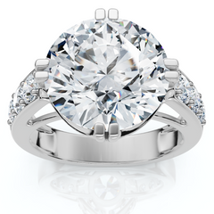 Certified 4 1/2Ct Bauer Diamond Engagement Ring 14k Gold Lab Grown
