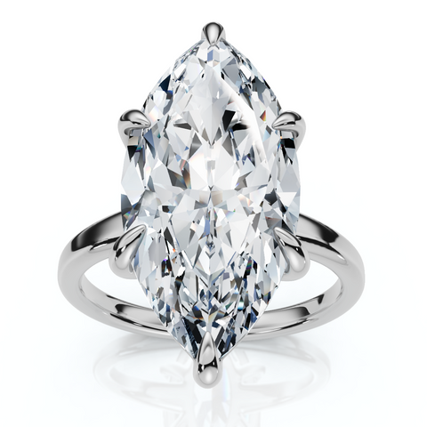 Certified 5Ct Kelly Marquise Solitaire Engagement Ring 14k Gold or Pt Lab Grown