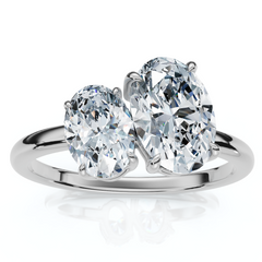 1 1/2Ct Oval Toi et Moi Diamond Ring 14k Gold or Pt Lab Grown
