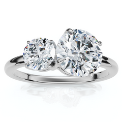 1 1/2Ct Two Stone Toi Et Moi Diamond Ring 14k Gold or Pt Lab Grown