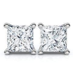 Princess Cut Diamond Prong Studs 14k Gold Lab Grown
