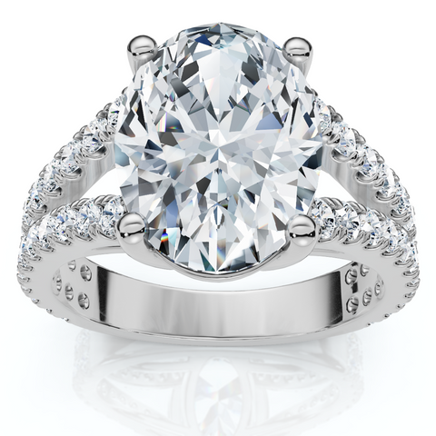 Certified 3 1/2Ct Maribel Oval Diamond Engagement Ring 14k Gold or Pt Lab Grown