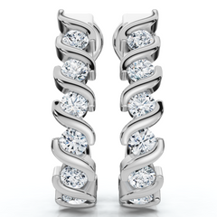 3/8Ct Diamond Curve Earrings 14k Gold Lab Grown EF/VS Lab Grown