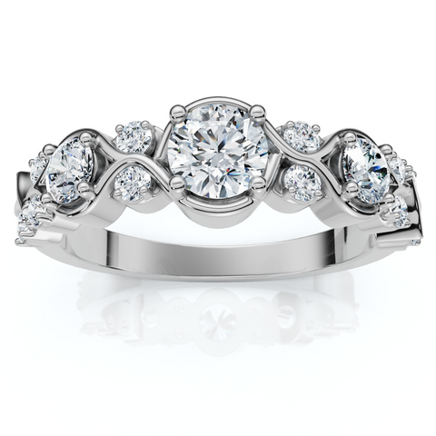 1/2Ct Minerva Diamond Wedding Anniversary Ring 10k Gold Lab Grown EF/VS