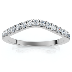 Curved Accent Diamond Guard Ring 14k Gold EF/VS Lab Grown