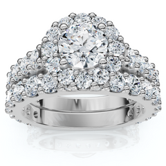 2Ct Diamond Engagement Wedding Engagement Ring Set 10k Gold Lab Grown