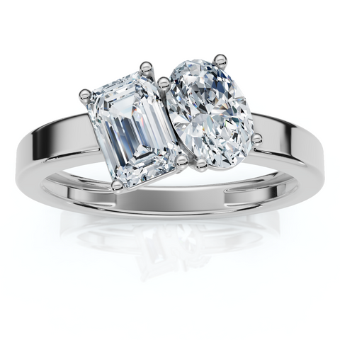 Toi Et Moi 1ct Diamond Ring 14k Gold Lab Grown EF/VS