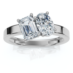 Toi Et Moi 1ct Diamond Ring 14k Gold Lab Grown EF/VS