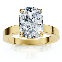 Certified 2Ct Cushion Diamond Cigar Band Engagement Ring Gold Lab Grown FG/VS