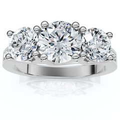2Ct Three Stone Diamond Anniversary Engagement Ring 14k Gold or Pt Lab Grown