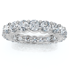 3Ct U Prong Diamond Eternity Wedding Ring 14k Gold or Platinum Lab Grown EF/VS