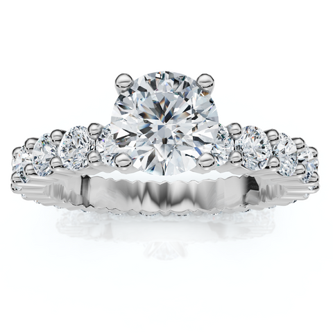 2 1/4Ct Diamond Eternity Engagement Ring 14k Gold Lab Grown EF/VS