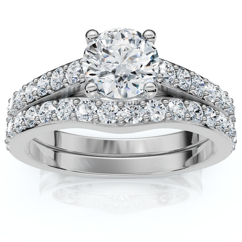 1Ct Jessi Diamond Engagement Wedding Ring Set 14k Gold Lab Grown