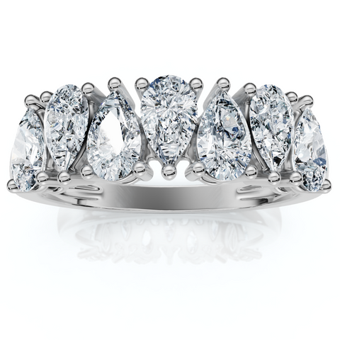 1 1/5Ct Pear Shape Diamond Wedding Anniversary Ring 14k Gold Lab Grown EF/VS