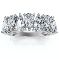 1 1/5Ct Pear Shape Diamond Wedding Anniversary Ring 14k Gold Lab Grown EF/VS