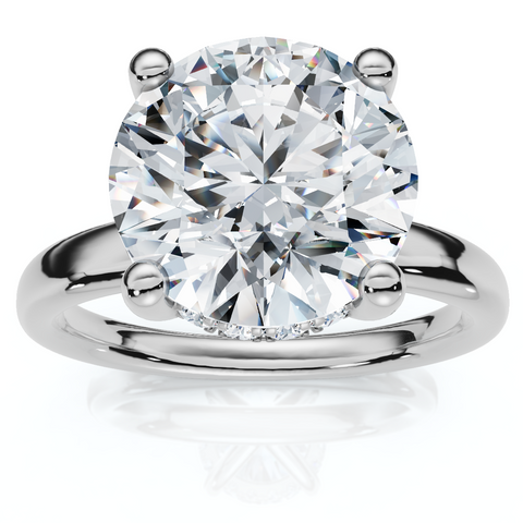 Certified 3 1/10Ct Hidden Halo Diamond Engagement Ring 14k Gold Lab Grown