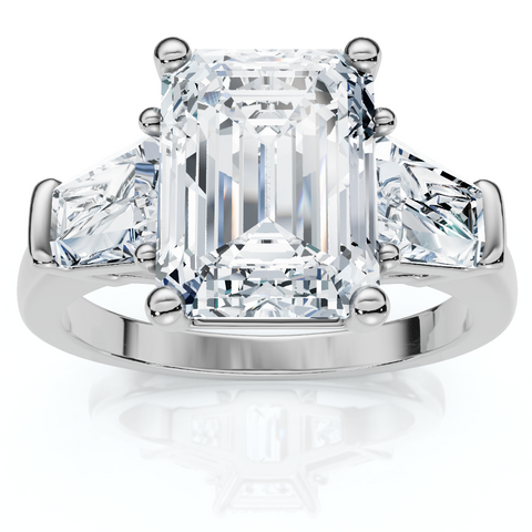 Certified 4Ct Randi Emerald Diamond Engagement Ring 14k Gold or PT Lab Grown