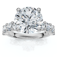 Certified 3Ct Danica Diamond Engagement Ring 14k Gold or PT Lab Grown