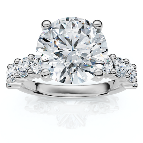 Certified 3Ct Danica Diamond Engagement Ring 14k Gold or PT Lab Grown