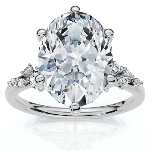 3 1/10Ct Doris  Oval Diamond Engagement Ring 14k Gold Lab Grown