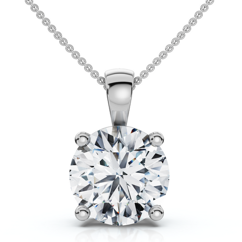 Certified 2.30Ct Diamond Solitaire Pendant 14k Gold 18" Necklace Lab Grown