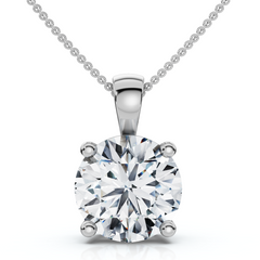 Certified 2.30Ct Diamond Solitaire Pendant 14k Gold 18" Necklace Lab Grown