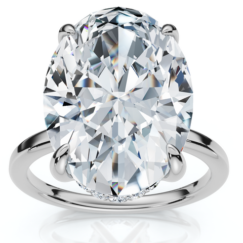 Certified 5.08CT Oval Diamond Hidden Halo Engagement Ring 14k Gold Lab Grown