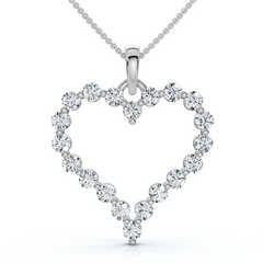 1Ct Diamond Heart Pendant 10k Gold Lab Grown 18" Women's Necklace