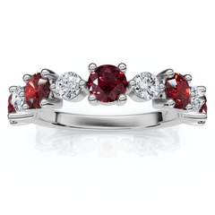 1Ct Sylvia Ruby & Diamond Anniversary Ring Gold Lab Grown